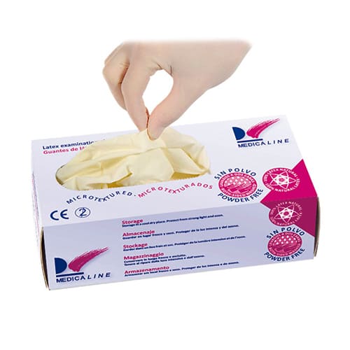 Guantes de látex sin polvo Medicaline Pequeño