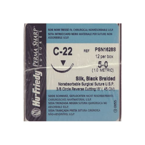 Sutura de seda HF Perma 5/0 C-22 PSN1628S 12/u