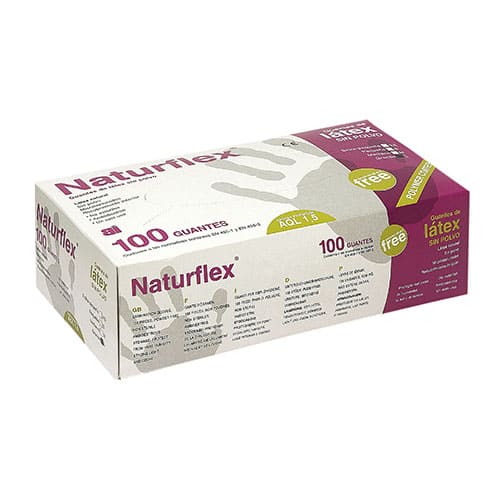 Guantes de látex sin polvo Naturflex Pequeño