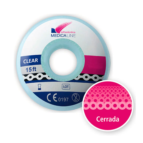 Cadeneta Elástica Medicaline Cerrada Transparente 2,3mm