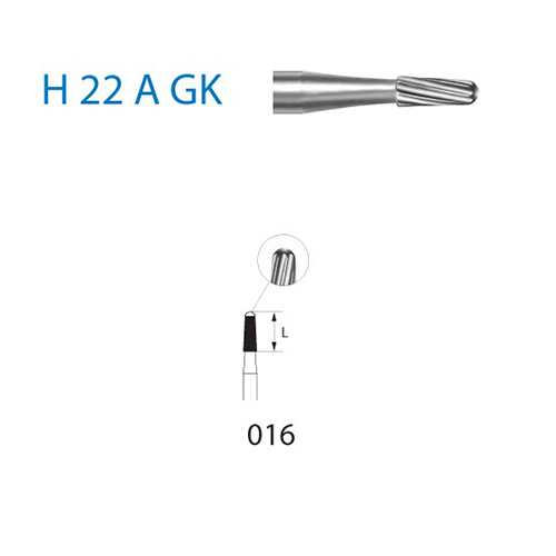 Fresa Komet H22AGK-314-016 Removedor Ortodoncia MINIMO 5/u